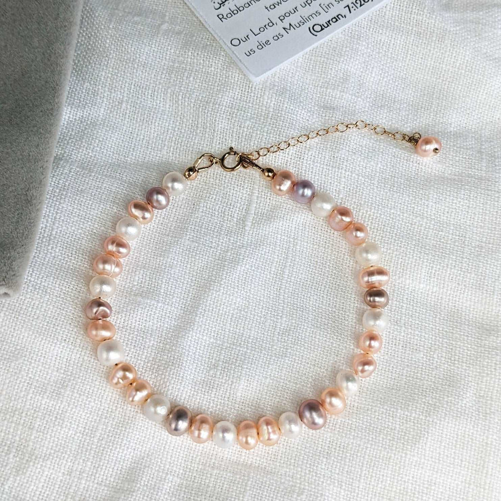 Mixed Pearl Tasbih Chain Bracelet, islamic_prayer_beads - Grounded Revival