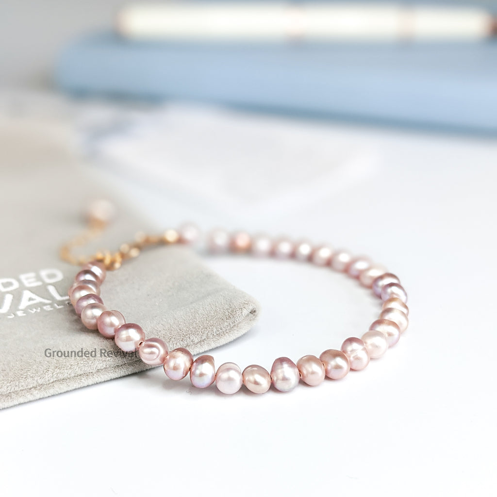 purple pearl tasbih bracelet with 33 misbaha beads