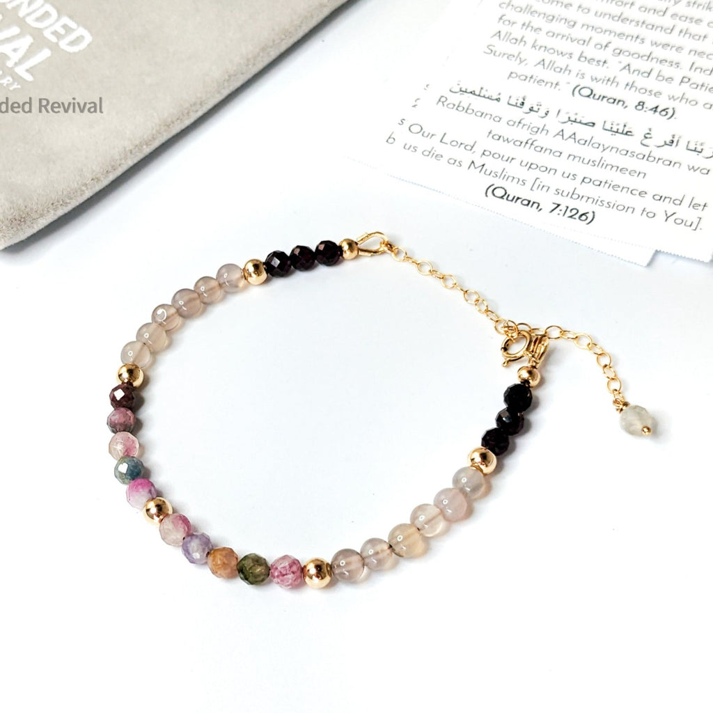 tourmaline garnet tasbih bracelet with 33 misbaha beads