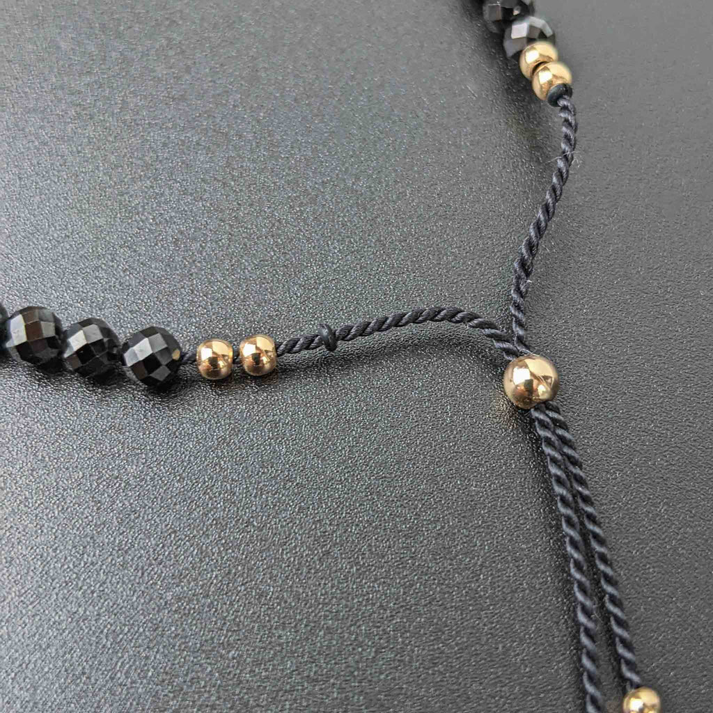 Black Spinel Silk Tasbih Bracelet, islamic_prayer_beads - Grounded Revival