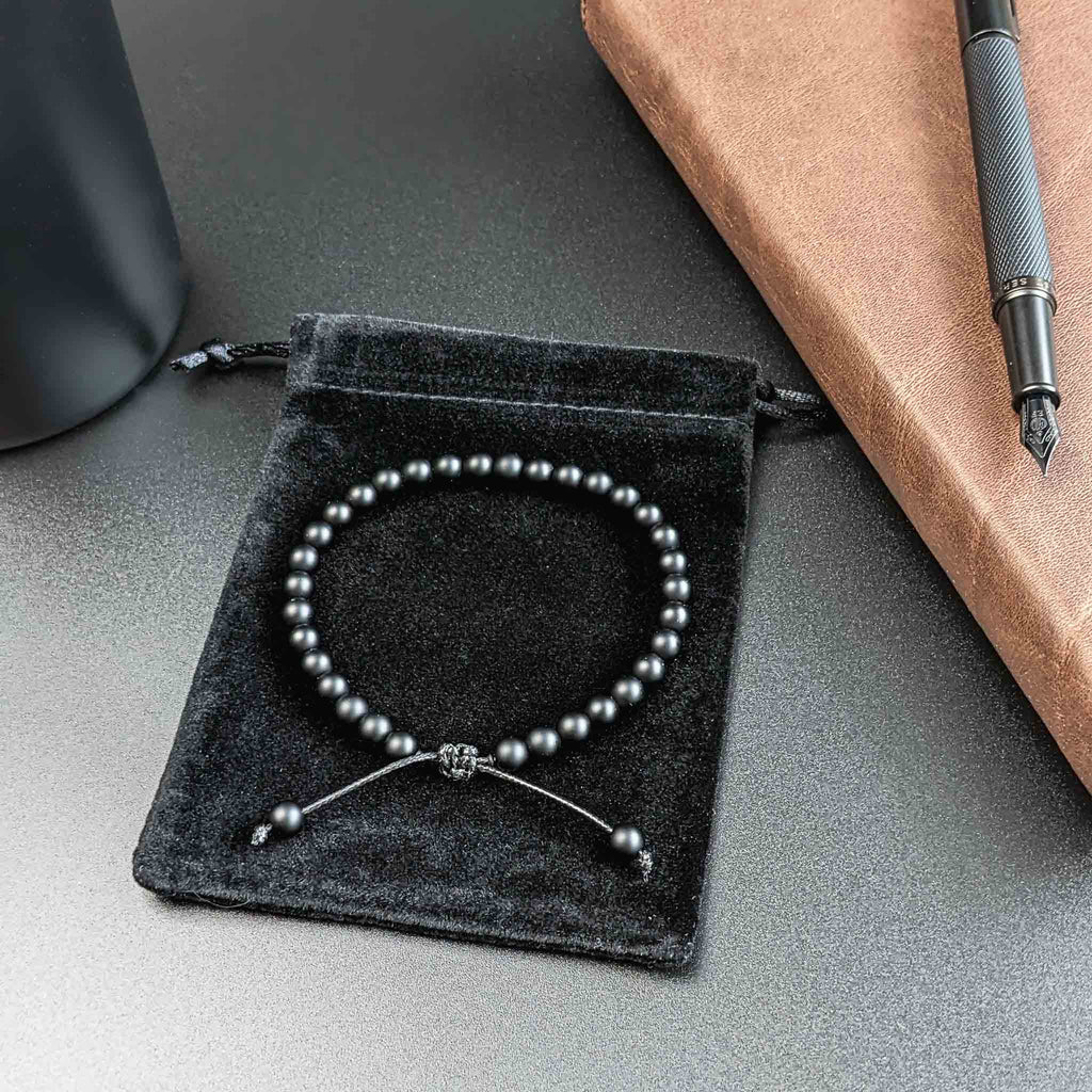Black Onyx | Men's Tasbih Bracelet, islamic_prayer_beads - Grounded Revival