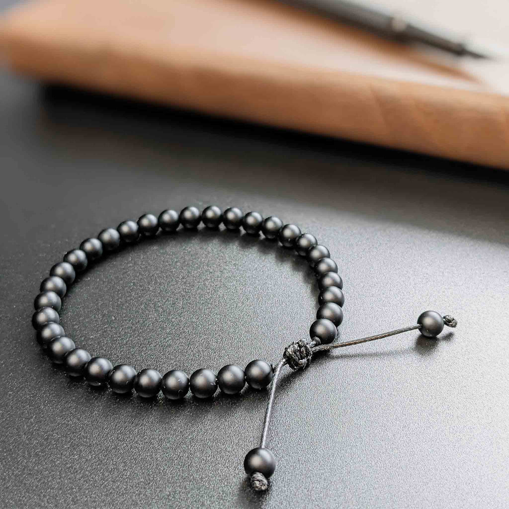 Black Onyx | Men's Tasbih Bracelet, islamic_prayer_beads - Grounded Revival