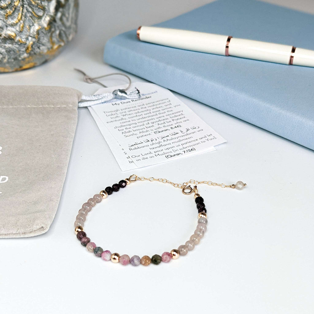 Tourmaline Garnet Tasbih Chain Bracelet