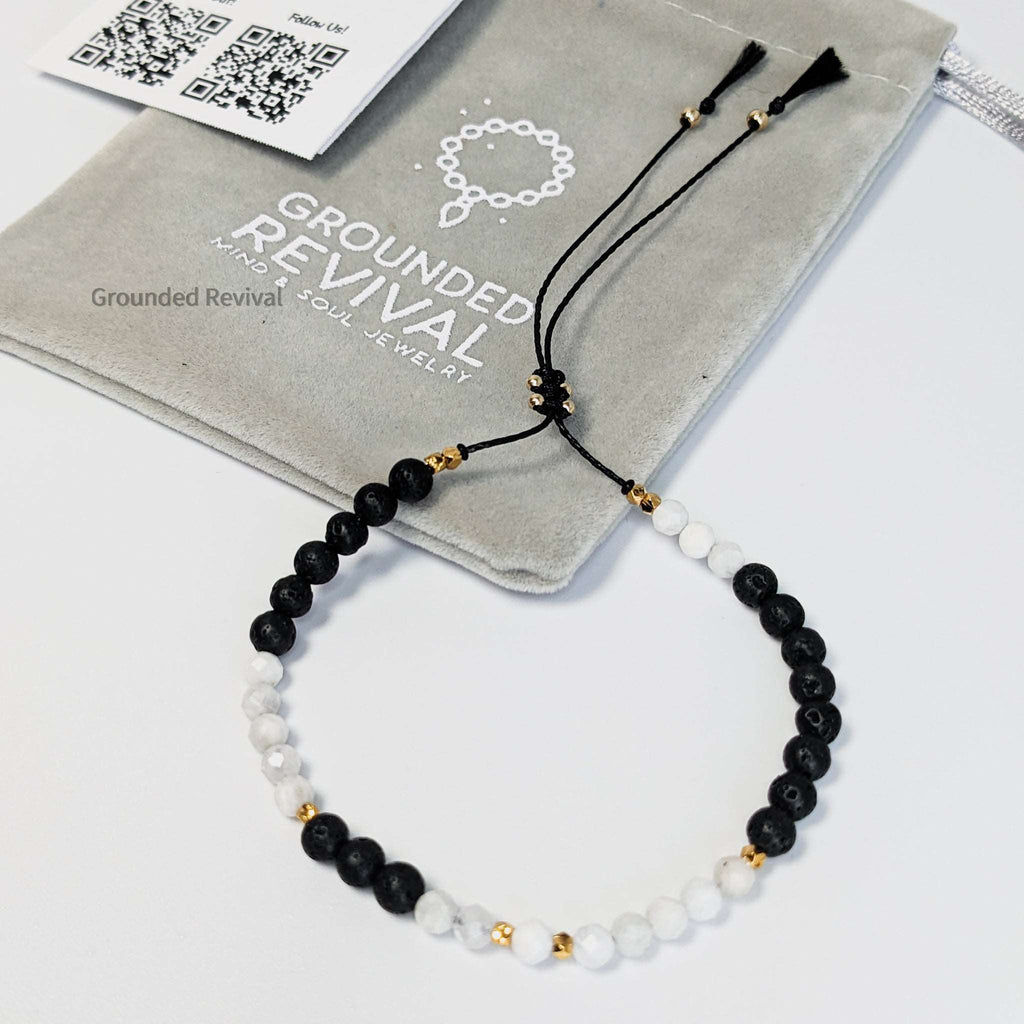 Lava & Moonstone Tassel Tasbih Bracelet | Women's Tasbeeh Beads, 33 Beads