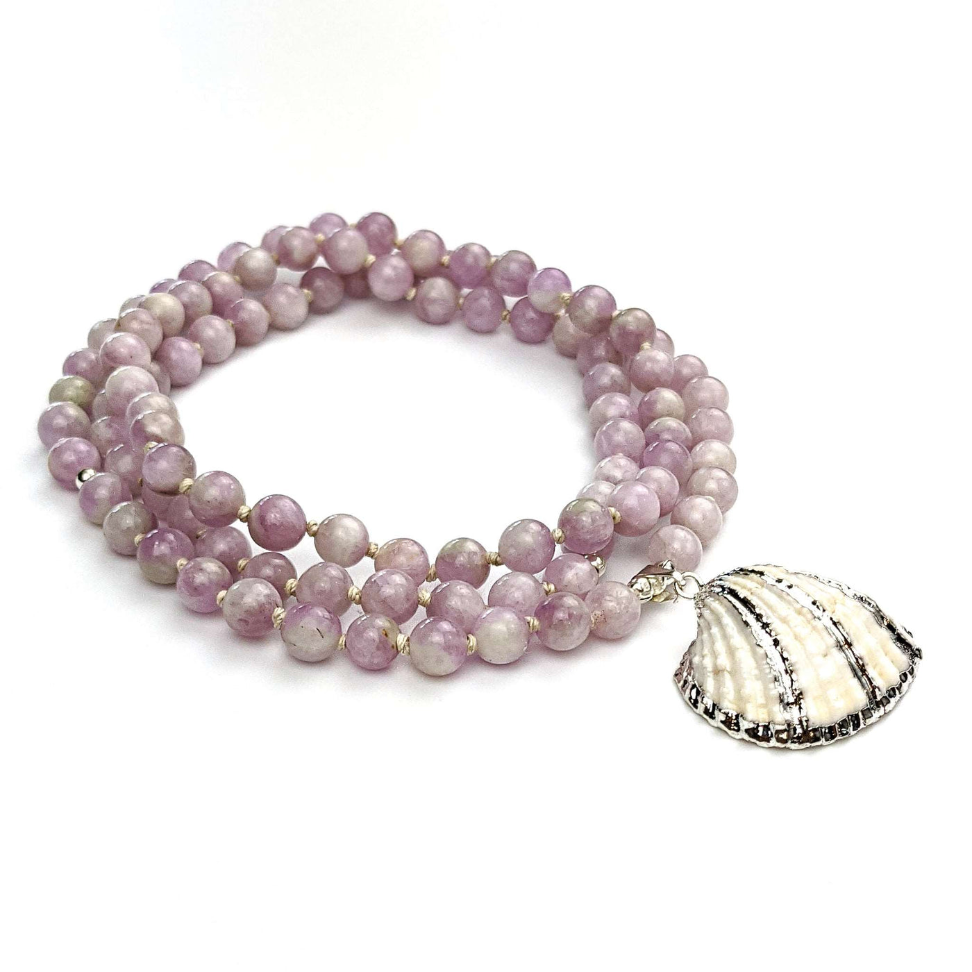 Kunzite Sea Shell Tasbih, islamic_prayer_beads - Grounded Revival
