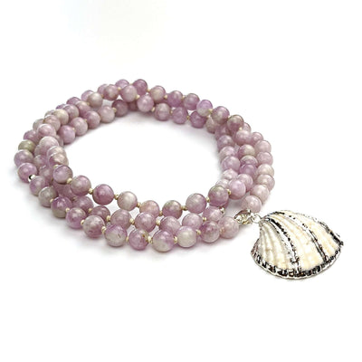 Kunzite Sea Shell Tasbih, islamic_prayer_beads - Grounded Revival