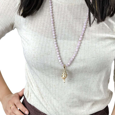 Kunzite Sea Shell Tasbih, islamic_prayer_beads - Grounded Revival