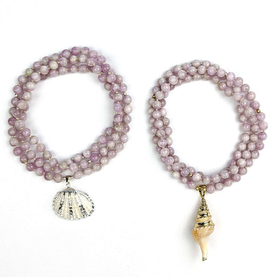 Kunzite Sea Shell Tasbih, islamic_prayer_beads - Grounded Revival