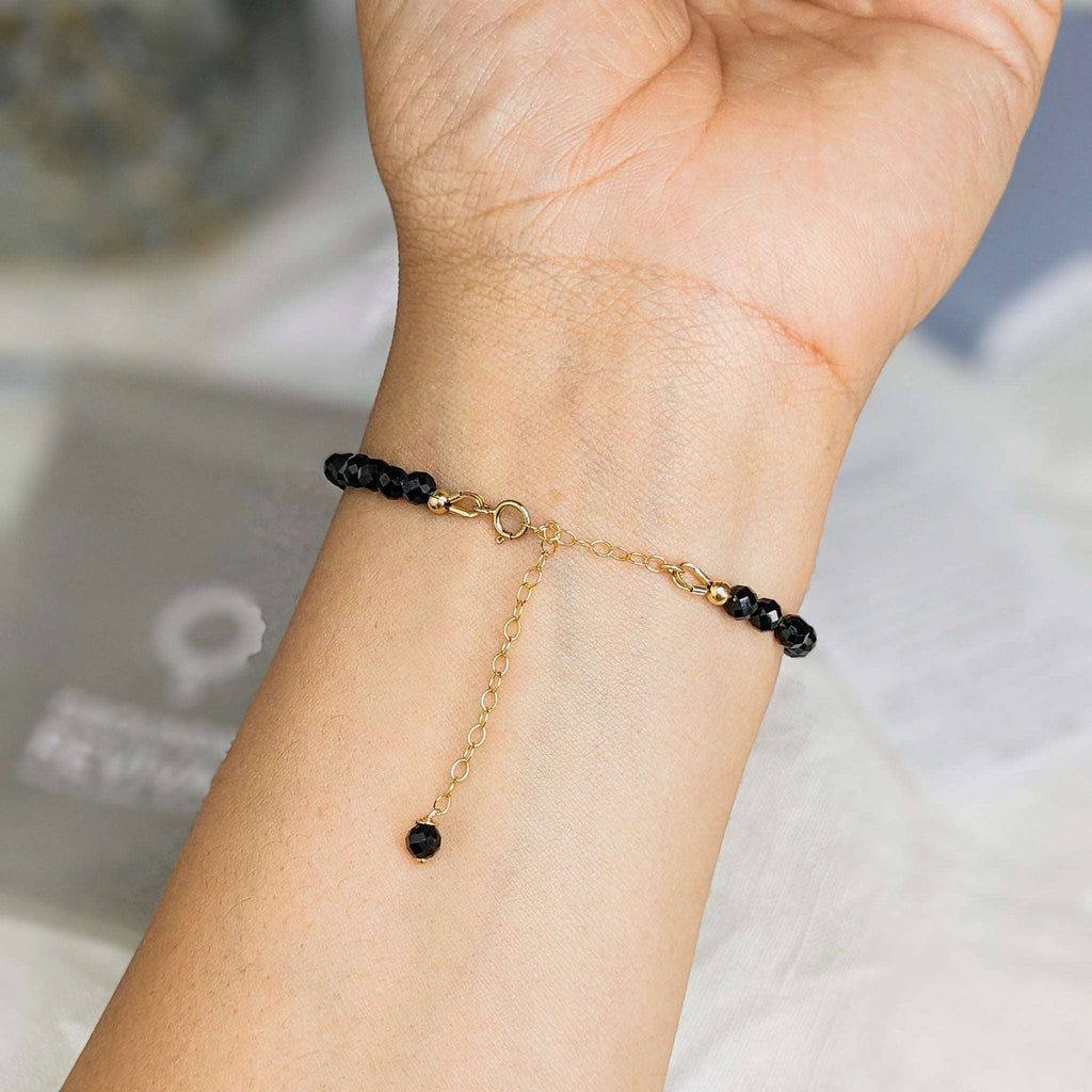Black Spinel Tasbih Chain Bracelet, islamic_prayer_beads - Grounded Revival