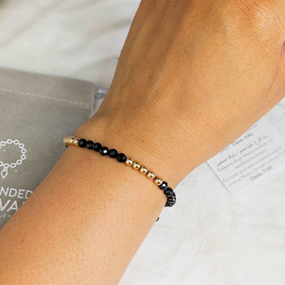 Black Spinel Tasbih Chain Bracelet, islamic_prayer_beads - Grounded Revival