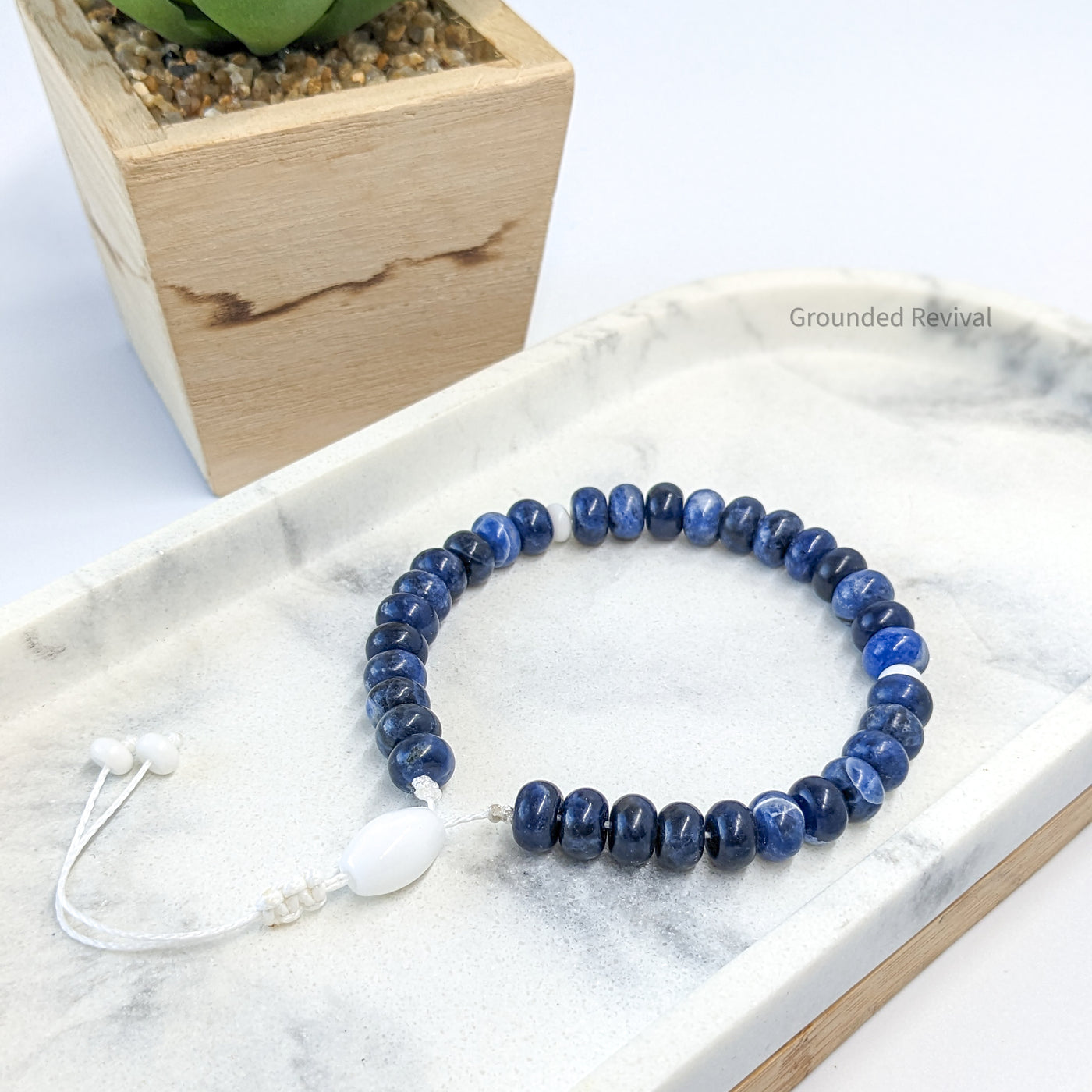 Blue Sodalite Tasbih Bracelet | Men's Prayer Beads - 33 Disc Beads, 8mm