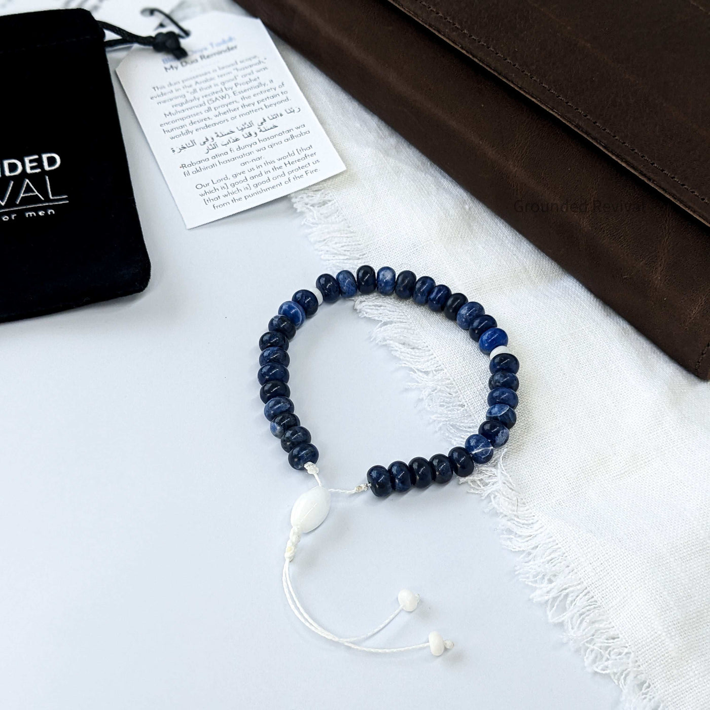 Blue Sodalite Tasbih Bracelet | Men's Prayer Beads - 33 Disc Beads, 8mm