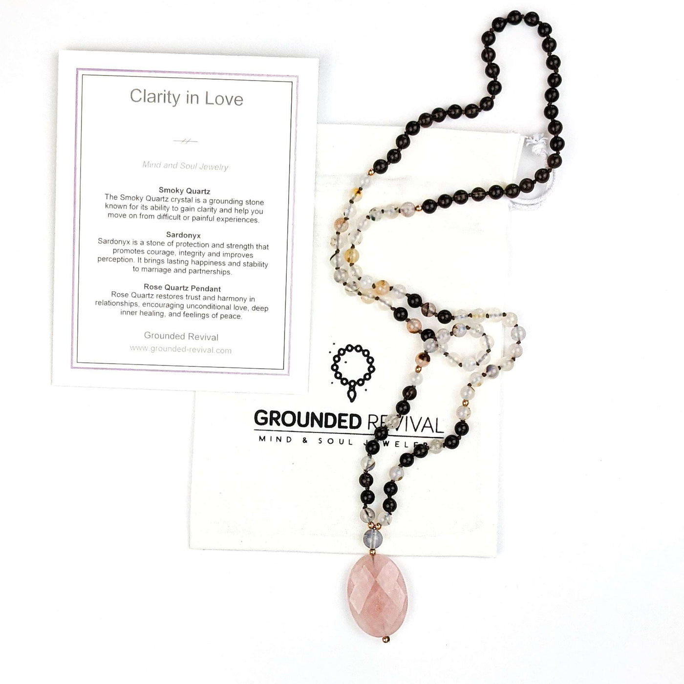 Sardonyx Rose Quartz Tasbih, islamic_prayer_beads - Grounded Revival