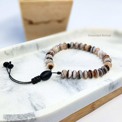 Coffee Agate Tasbih Bracelet | Men's Prayer Beads - 33 Disc Beads, 8mm