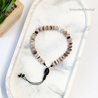 Coffee Agate Tasbih Bracelet | Men's Prayer Beads - 33 Disc Beads, 8mm