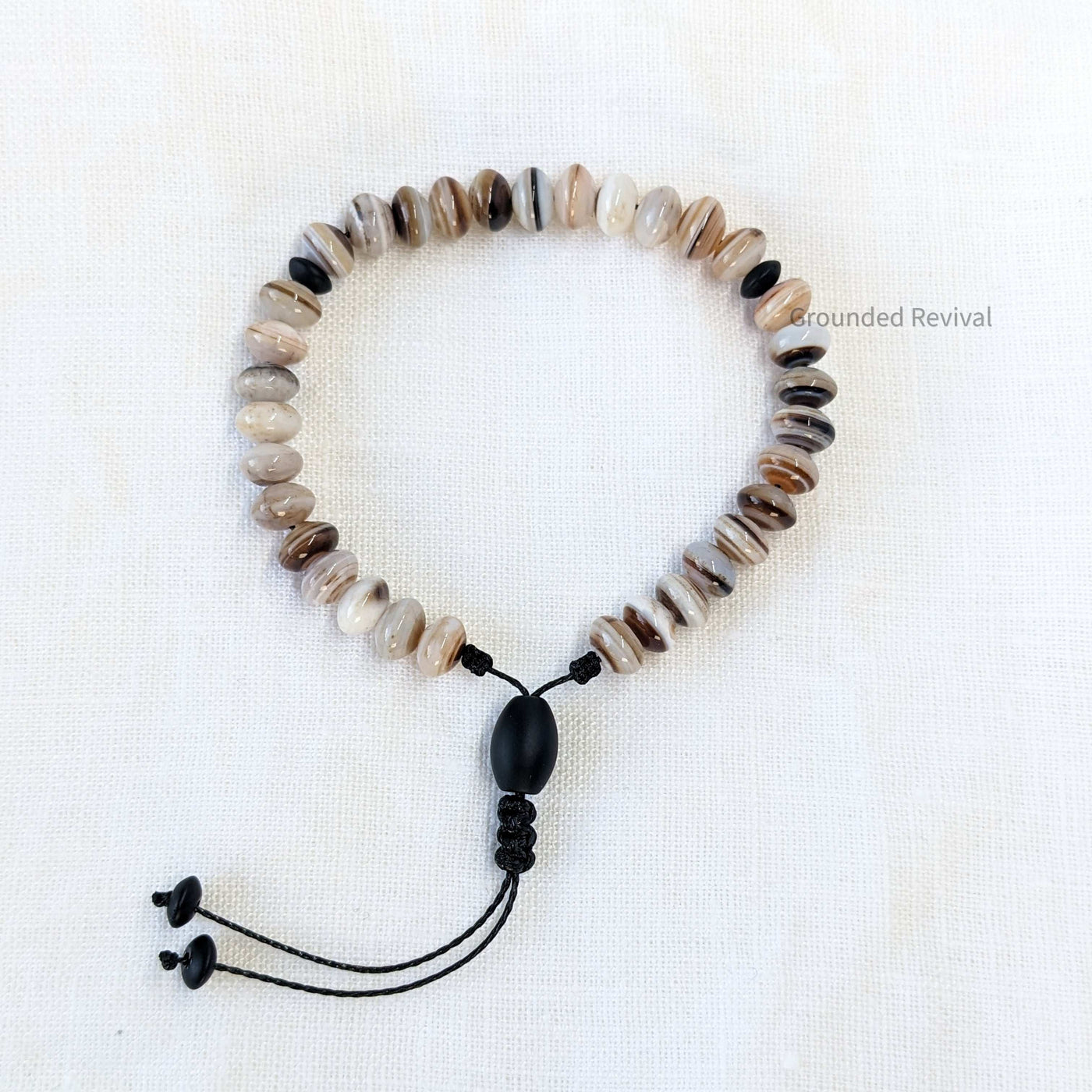 Coffee Agate Tasbih Bracelet | Men's Prayer Beads - 33 Disc Beads, 8mm