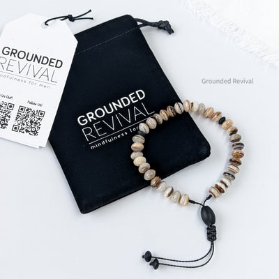 Coffee Agate Tasbih Bracelet | Men's Prayer Beads - 33 Disc Beads, 8mm