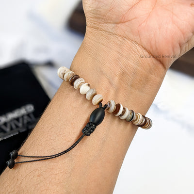 Coffee Agate Tasbih Bracelet | Men's Prayer Beads - 33 Disc Beads, 8mm