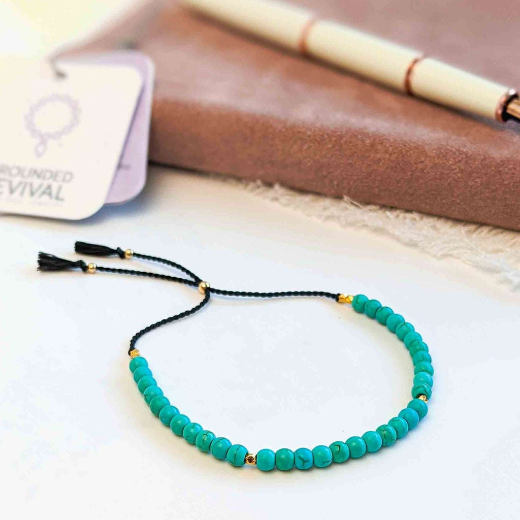 Turquoise Silk Tasbih Bracelet, islamic_prayer_beads - Grounded Revival