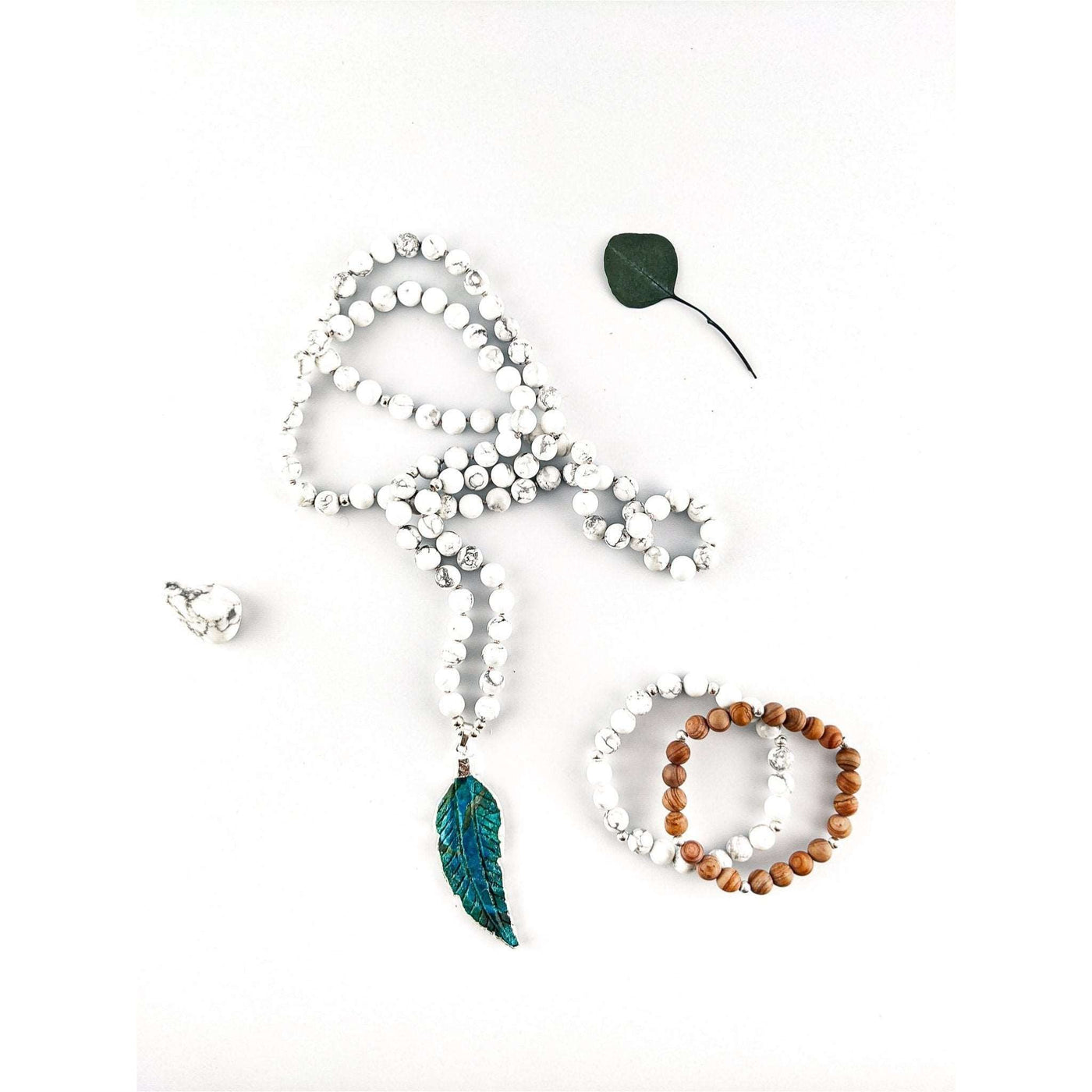 Howlite Ocean Jasper Tasbih, islamic_prayer_beads - Grounded Revival