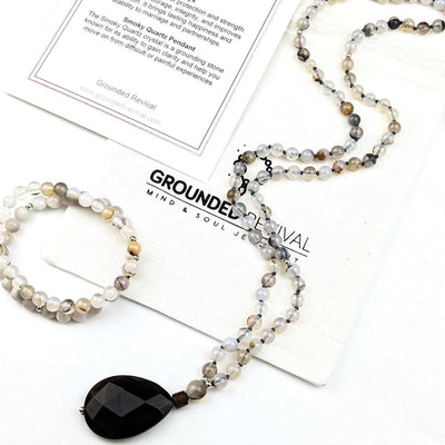 Sardonyx Smoky Quartz Tasbih, islamic_prayer_beads - Grounded Revival