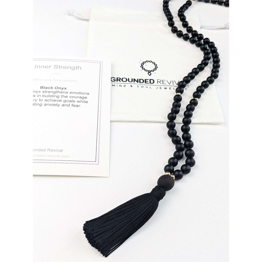 Black Onyx Tassel Tasbih, islamic_prayer_beads - Grounded Revival
