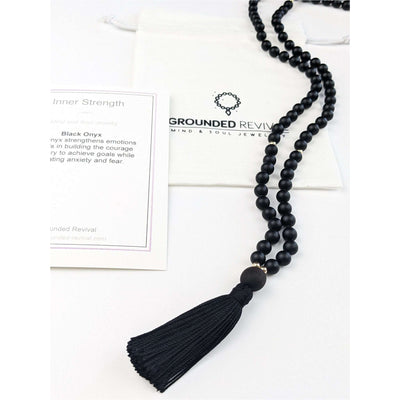 Black Onyx Tassel Tasbih, islamic_prayer_beads - Grounded Revival