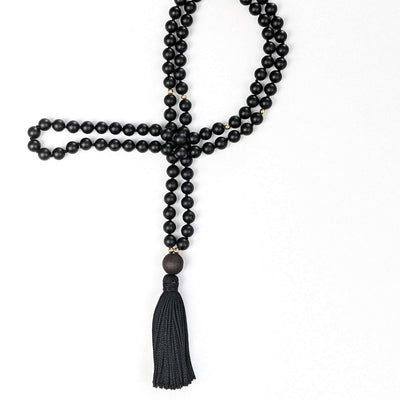 Black Onyx Tassel Tasbih, islamic_prayer_beads - Grounded Revival