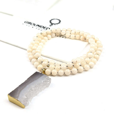Agate Milky Quartz Tasbih, islamic_prayer_beads - Grounded Revival