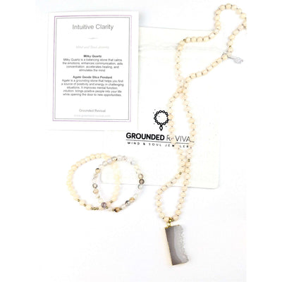 Agate Milky Quartz Tasbih, islamic_prayer_beads - Grounded Revival