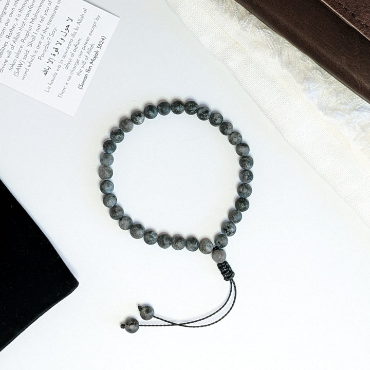 Matte Labradorite Tasbih Bracelet | Men's Misbaha | 33 Beads