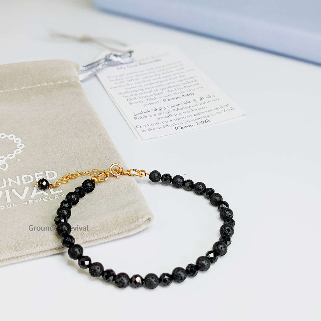 lava and spinel tasbih bracelet with 33 misbaha beads