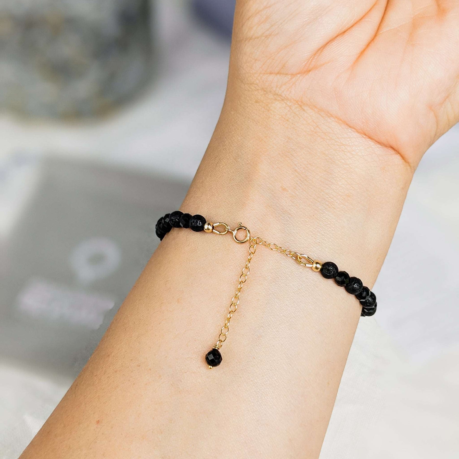 Lava Chain Lava & Black Spinel Chain Tasbih Bracelet – Hala Collection