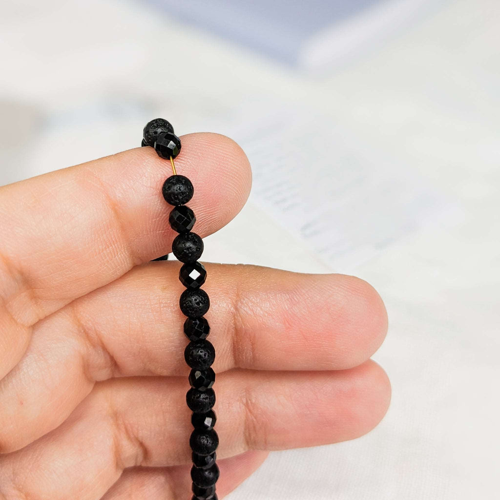 Lava Spinel Tasbih Chain Bracelet, islamic_prayer_beads - Grounded Revival