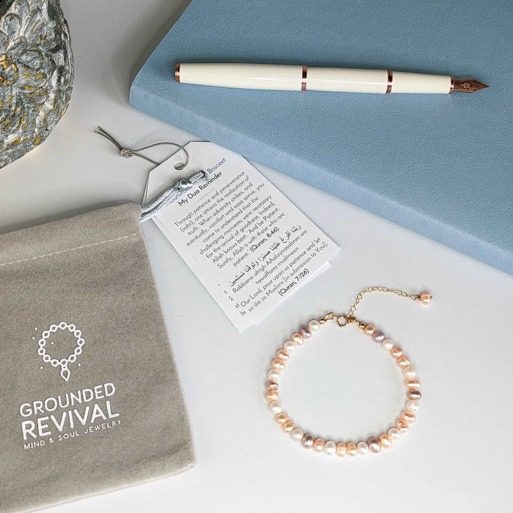 Mixed Pearl Tasbih Chain Bracelet, islamic_prayer_beads - Grounded Revival