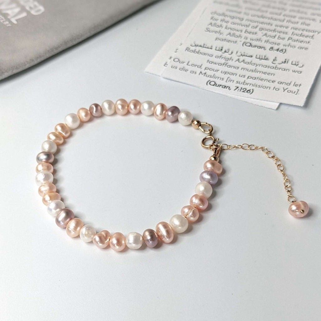 Mixed Pearl Tasbih Chain Bracelet, islamic_prayer_beads - Grounded Revival