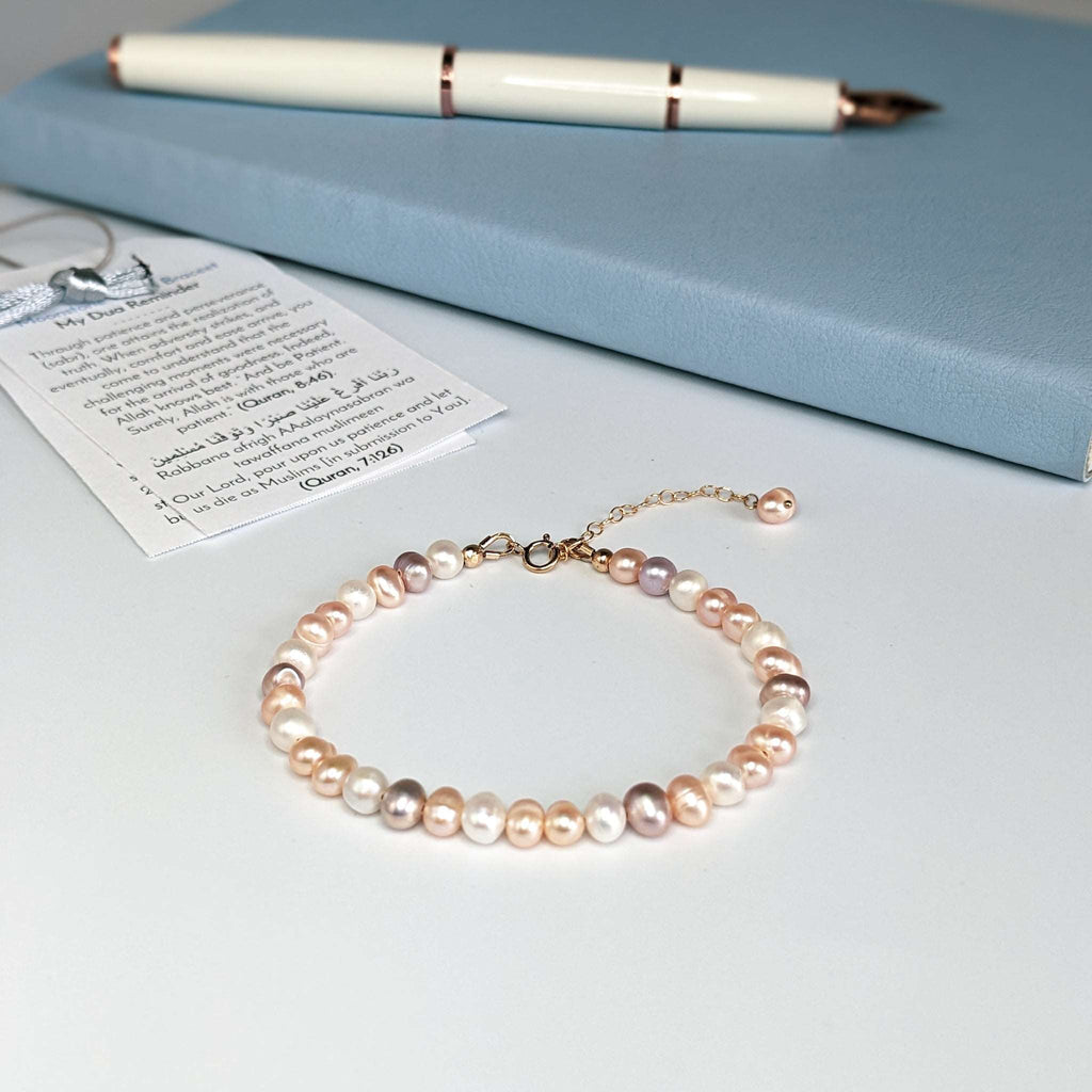 Mixed Pearl Tasbih Chain Bracelet, islamic_prayer_beads - Grounded Revival