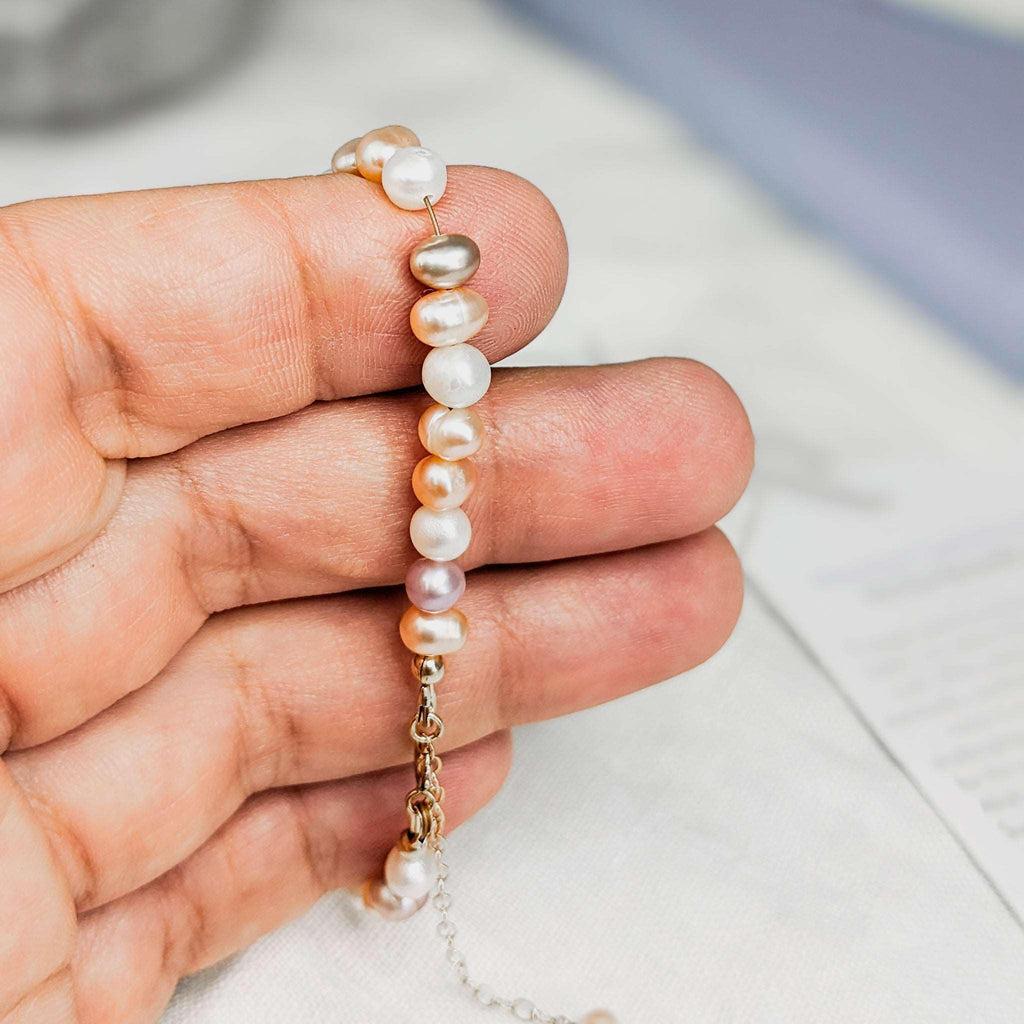 Mixed Pearl Tasbih Chain Bracelet, islamic_prayer_beads - Grounded Revival