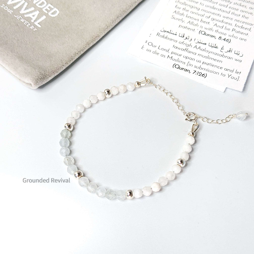 sapphire and moonstone tasbih bracelet with 33 misbaha beads