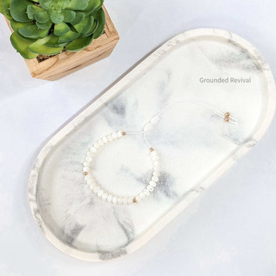 Mother of Pearl Tasbih Bracelet | Women's Prayer Beads - 33 Disc Beads, 6mm