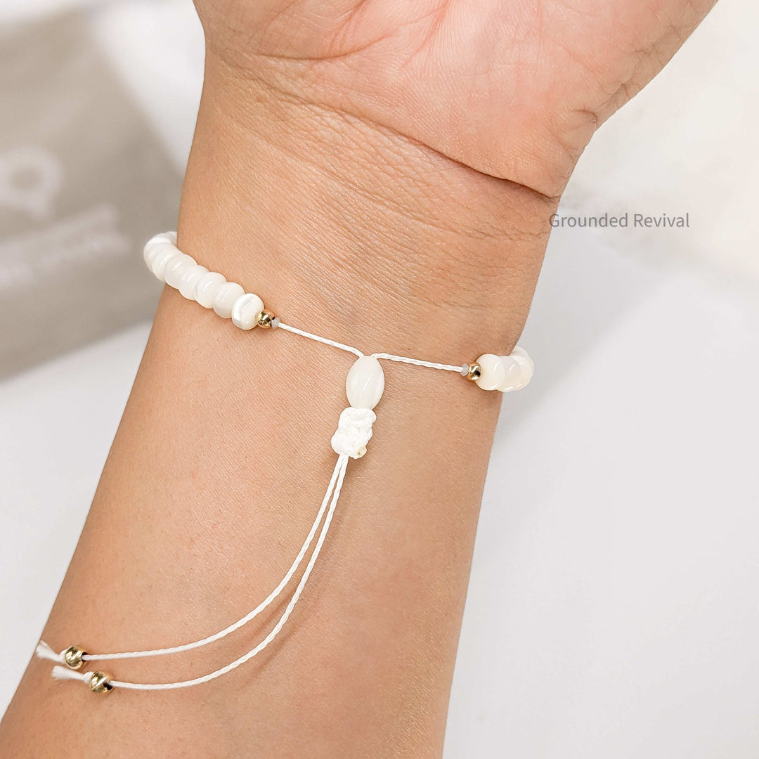 Mother of Pearl Tasbih Bracelet – Noor Collection | Grounded Revival
