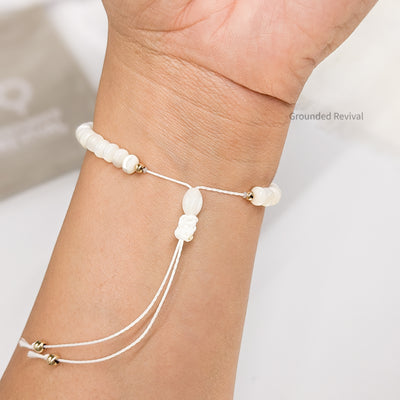 Mother of Pearl Tasbih Bracelet | Women's Prayer Beads - 33 Disc Beads, 6mm
