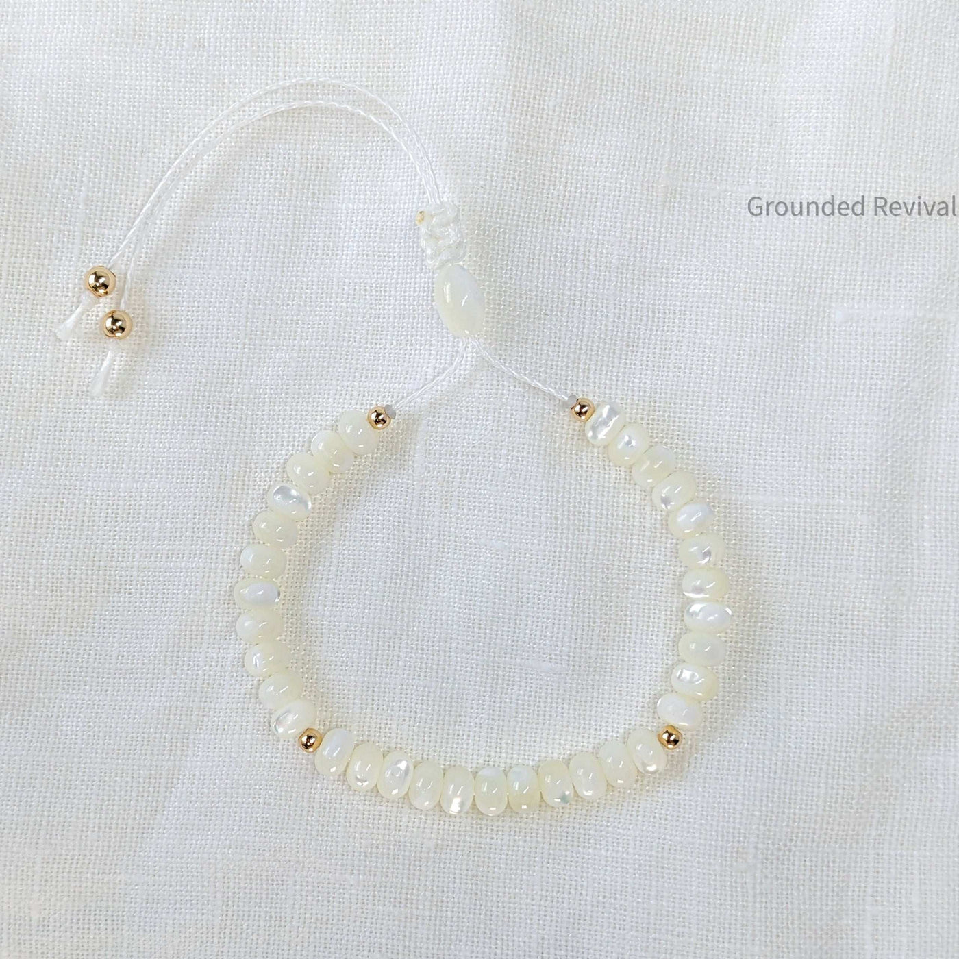 Mother of Pearl Tasbih Bracelet, Women's Prayer Beads - 33 Disc Beads, 6mm