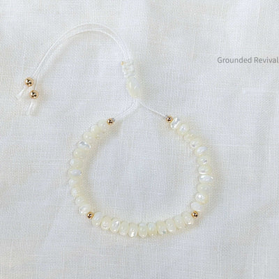 Mother of Pearl Tasbih Bracelet, Women's Prayer Beads - 33 Disc Beads, 6mm