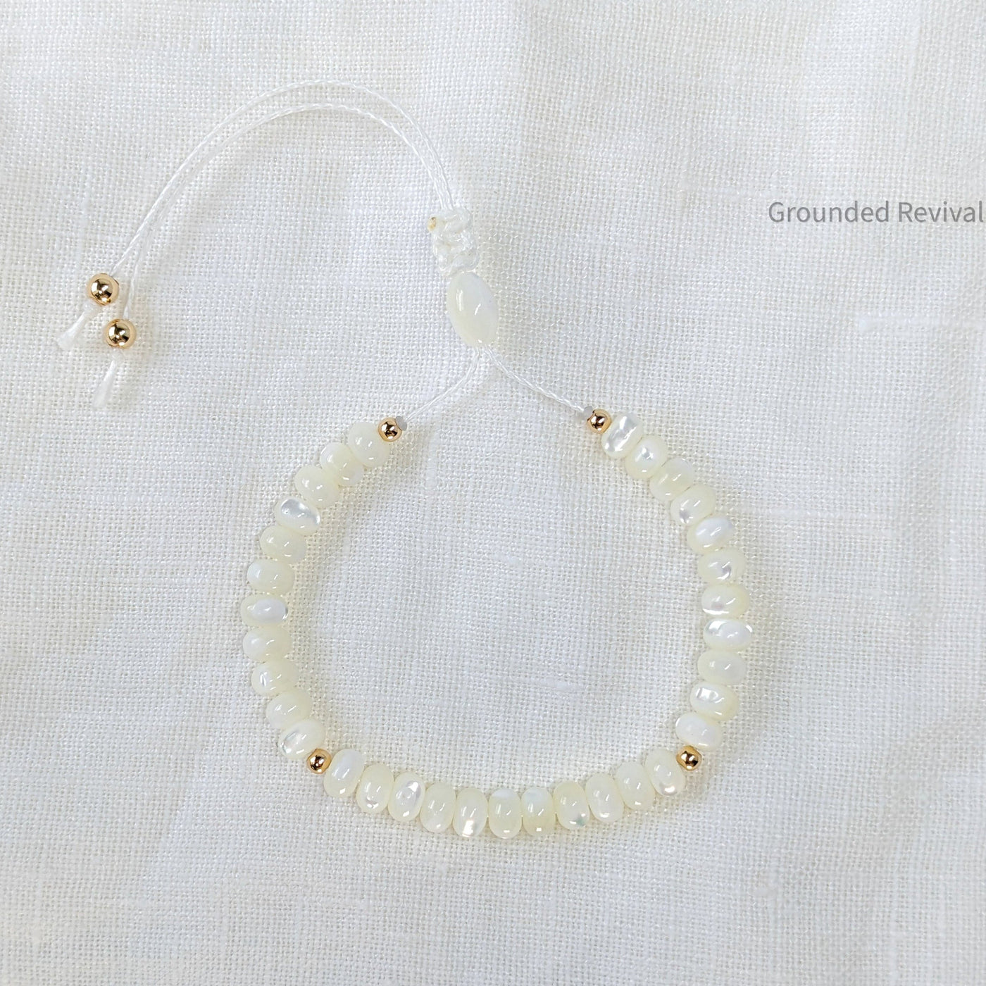 Mother of Pearl Tasbih Bracelet | Women's Prayer Beads - 33 Disc Beads, 6mm