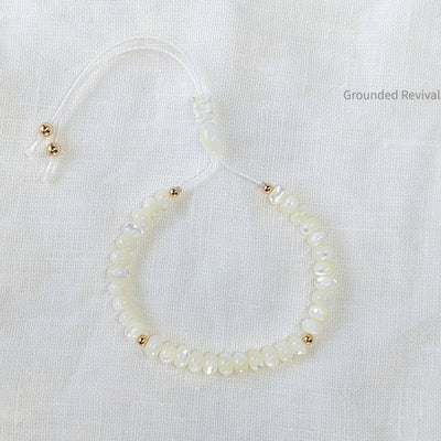 Mother of Pearl Tasbih Bracelet | Women's Prayer Beads - 33 Disc Beads, 6mm