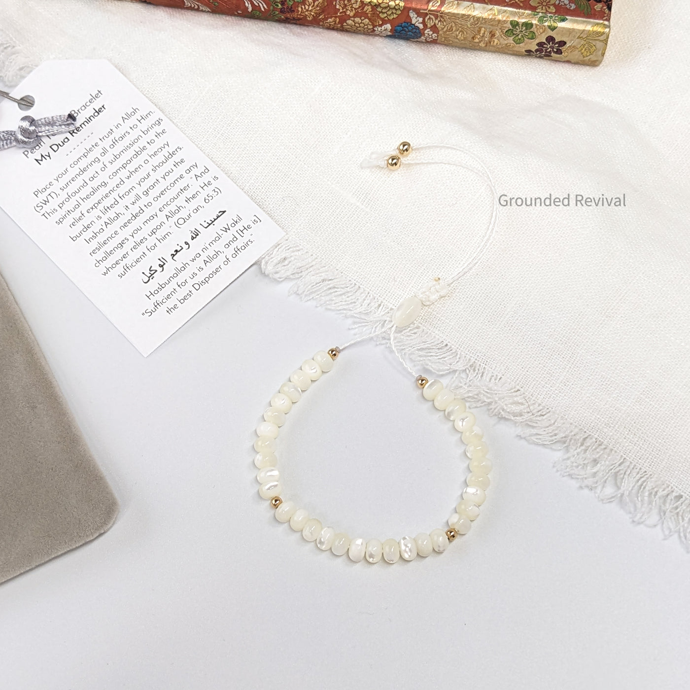 Mother of Pearl Tasbih Bracelet | Women's Prayer Beads - 33 Disc Beads, 6mm