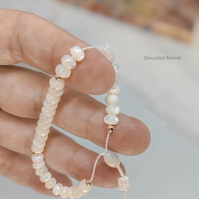 Mother of Pearl Tasbih Bracelet | Women's Prayer Beads - 33 Disc Beads, 6mm