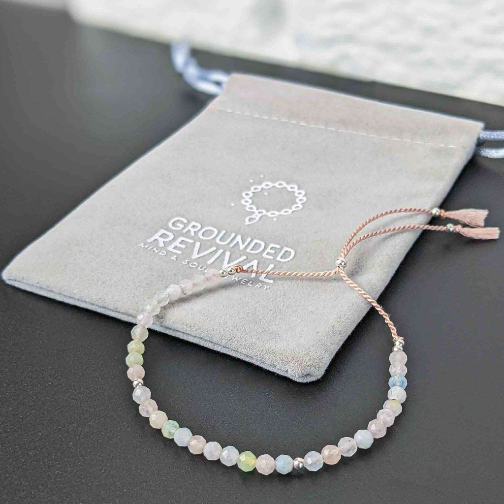 Morganite Silk Tasbih Bracelet, islamic_prayer_beads - Grounded Revival