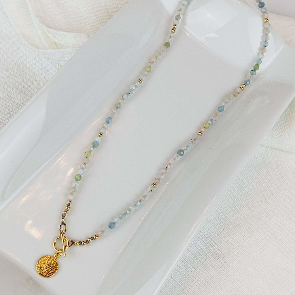 Morganite Silk Tasbih Necklace, islamic_prayer_beads - Grounded Revival